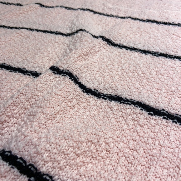 Vintage Turtle Bay Pink Black Striped Crew Neck Short Sleeve Sleeveless Sweater - Picture 12 of 13